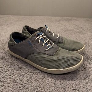 OluKai Nohea Moku Shoes Mens Size 9 Gray Mesh Lace Up Casual Lightweight Comfort